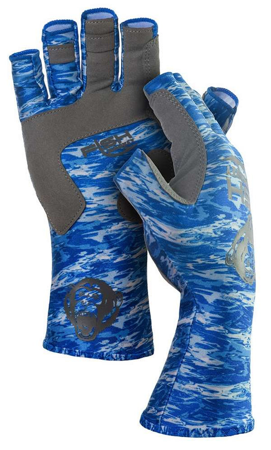 BLUE WATER CAMO 1/2 FINGER GUIDE GLOVE